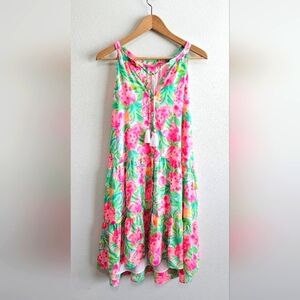 Lilly Pulitzer Carolane Lileeze Tassel Tie Pear Necessities Swing Dress XL